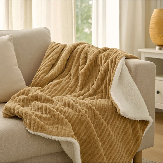 Pătură dublă cu miel 130 x 170 cm