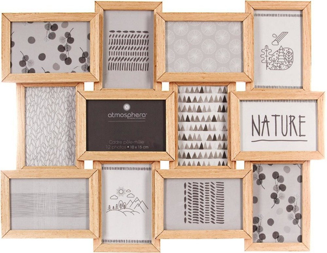 Rama foto colaj 12 fotografii, Bej, 60x46x3 cm