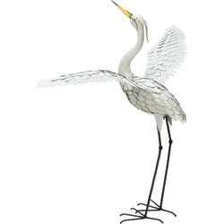 Figurina de gradina din metal cu o macara, 123 cm