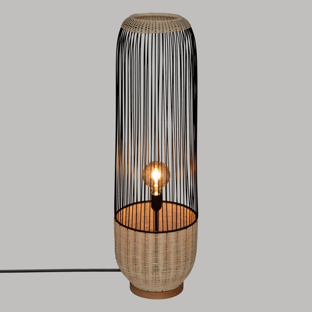 Lampa de podea Anea boho, ratan si metal, inaltime 95 cm