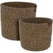 Coșuri rotunde de depozitare, împletite din bumbac, 2 bucăți