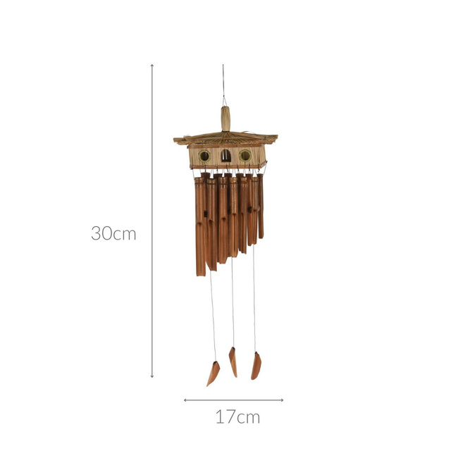 Hranitoare pentru pasari cu decor din bambus, 30 x 17 cm