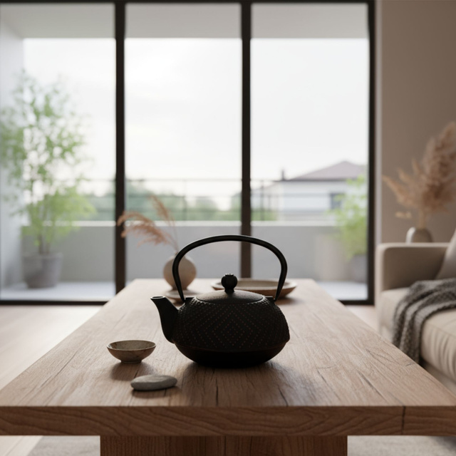 Ceainic din fontă cu infuzor KAMIN, 900 ml, negru