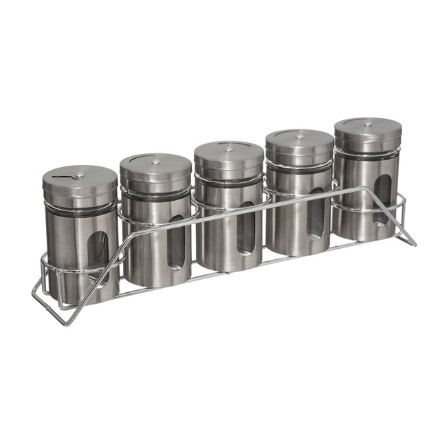 Set recipiente pentru condimente, 5 bucati, inox