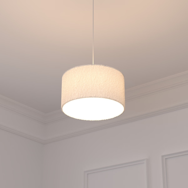 Lustră Tina Bouclé albă diametru 37 cm