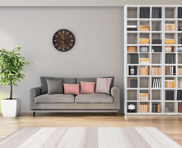 Ceas de perete, cadran stil lemn, Ø 30 cm