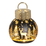 Lampă LED în formă de glob cu ren, Ø 10 cm