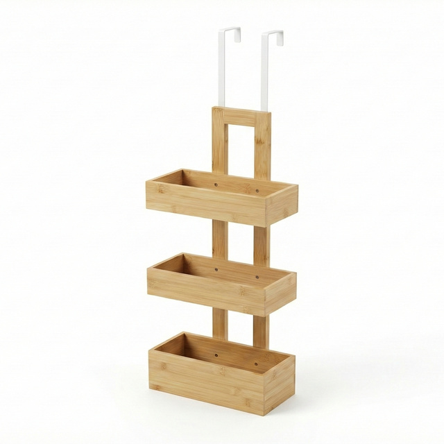 Umeraș de baie din bambus pentru ușă RANT, 74 cm