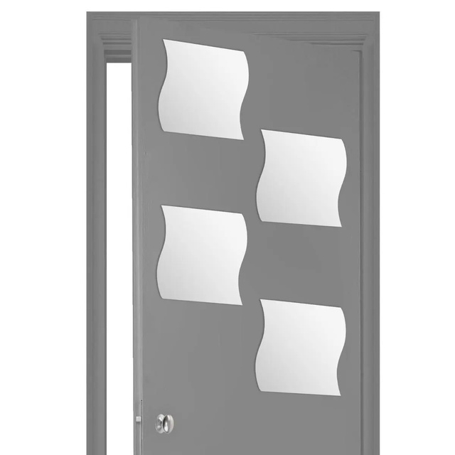 Set de 4 oglinzi decorative Atmosphera Créateur d'intérieur, 30 x 0.2 x 30 cm, Sticla, Argintiu