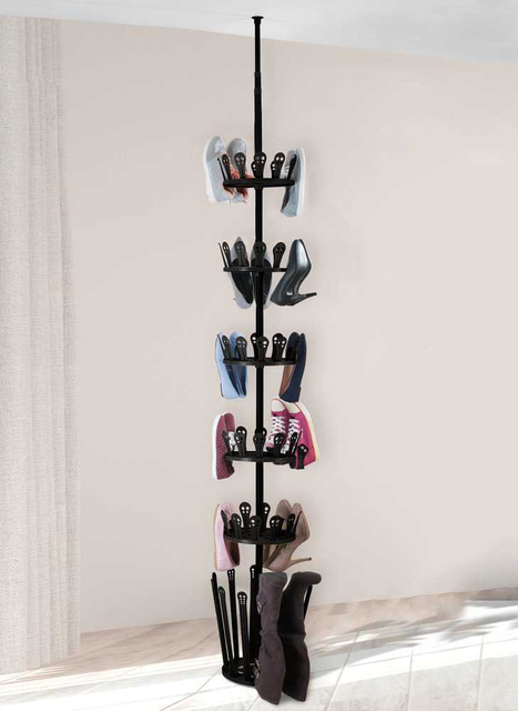 Organizer telescopic pentru încălțăminte ACHILLES - 36 de perechi de pantofi, WENKO, negru