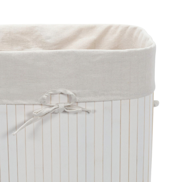 Coș de rufe alb din bambus, 72 l