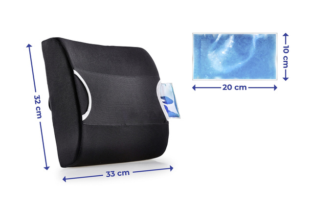 Pernă de spătar pentru scaun de birou, cu inserție de răcire