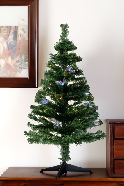 Brad artificial LOS ANGELES, iluminare LED + ornamente, 120 cm