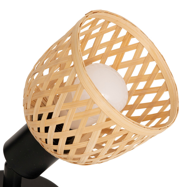 Aplice de perete LIO cu abajur din bambus împletit, Ø 10 cm