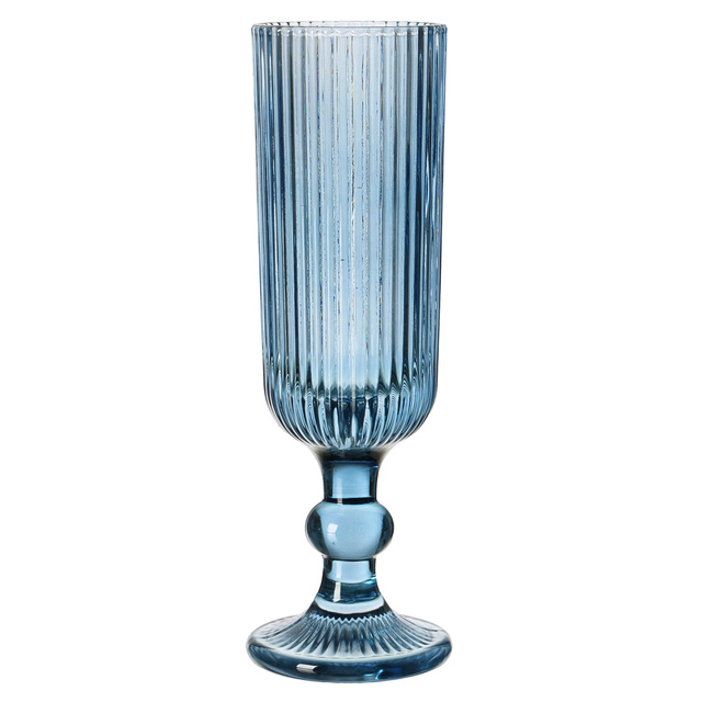 Pahare de sampanie LINES din sticla canelata, set de 6, 160 ml