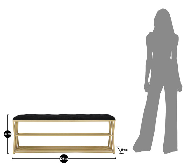 Raft pentru pantofi cu loc de șezut, 120 cm