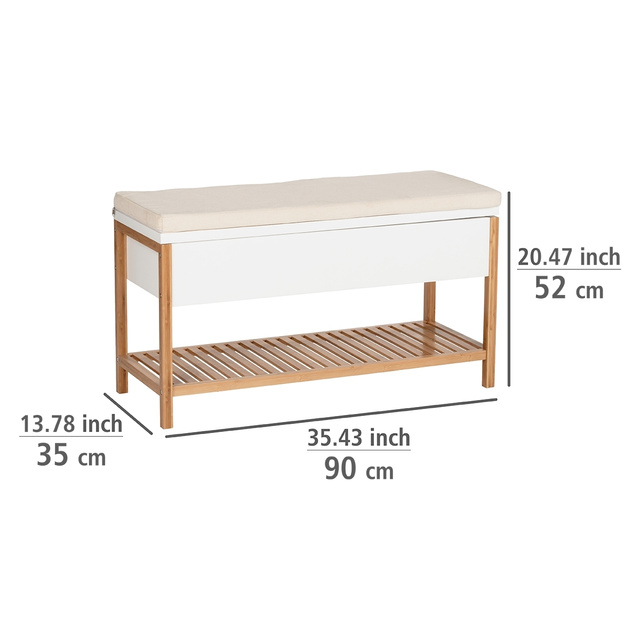 Dulap pentru pantofi cu banca bej FINJA, bambus, Wenko