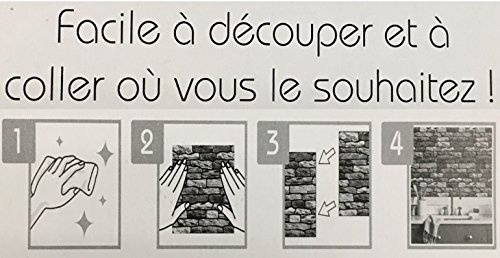 Set 2 bucati autocolante de perete din PVC pentru bucătărie, efect piatră, 30 x 30 cm.