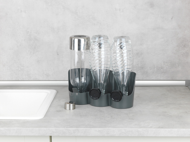 Suport scurgere si uscare sticle FILIA, 29 x 27 x 12,5 cm, Negru, WENKO