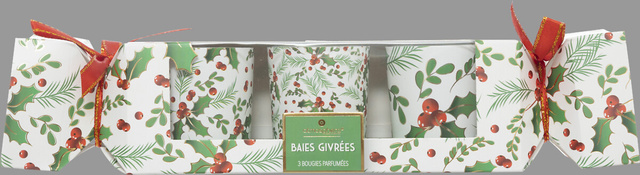 Set lumanari parfumate cu imprimeu Craciun, 3 bucati