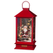 Felinar cu Moș Crăciun, iluminare cu LED, mobil, 38 cm