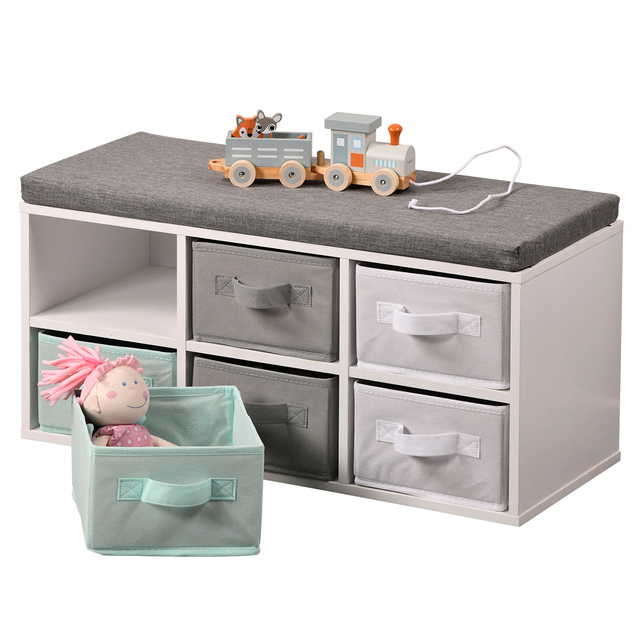 Banca pentru copii cu 6 organizatoare textile, Kesper