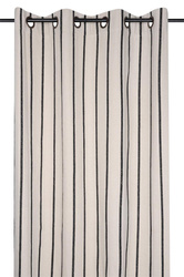 Perdea din bumbac cu inele TROP dungi negre, 135 x 260 cm