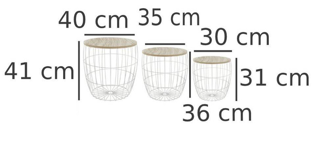 Un set de 3 masute de cafea cu depozitare