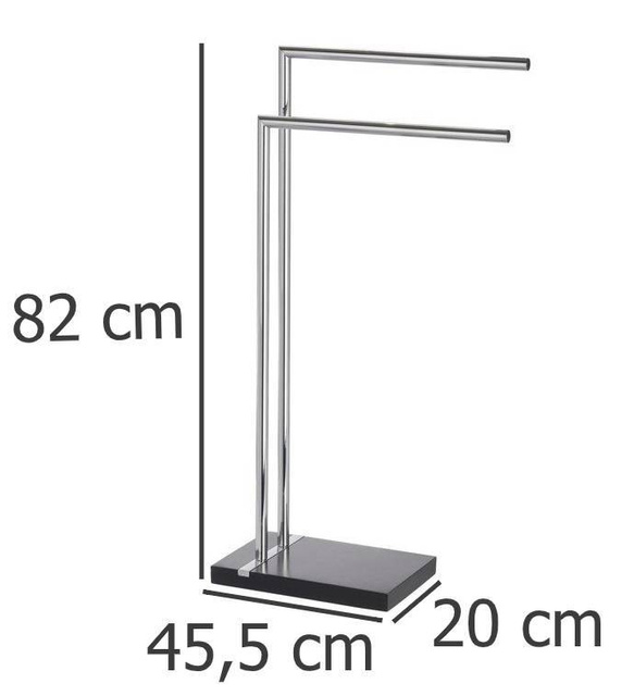 Suport pentru prosoape NOBLE - cu 2 brațe, WENKO, negru