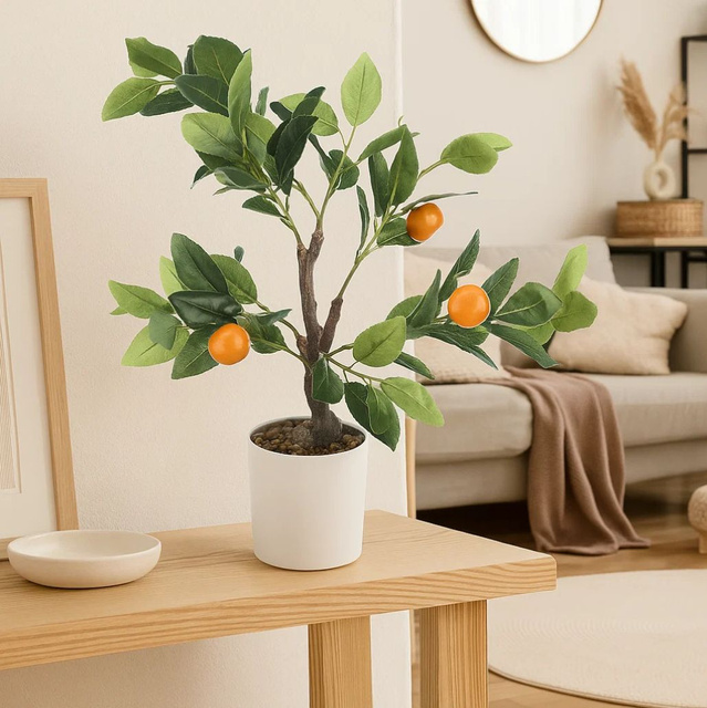 Pom tree decorativ portocaliu, 58 cm