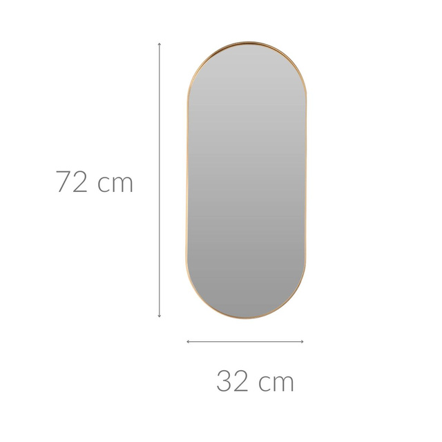 Oglinda ovala in rama aurie, 72 x 32 cm