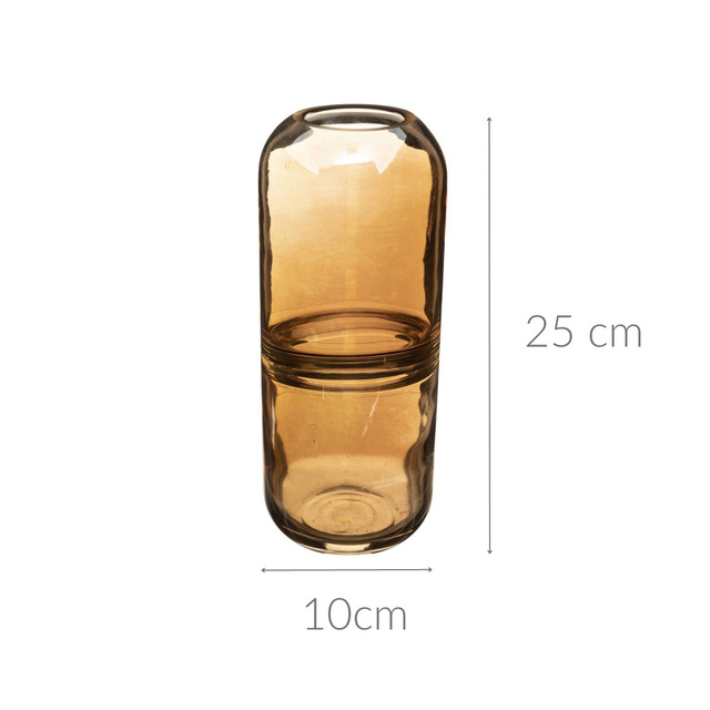 Vaza de sticlă, gri, 25 cm