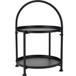 Mesea de cafea rotundă loft cu mânere, metalică, 34 x 45,5 cm