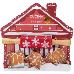 Set de copt pentru copii TIVOLA, mini sucitor cu model de fulgi de zăpadă + 3 forme, model 1