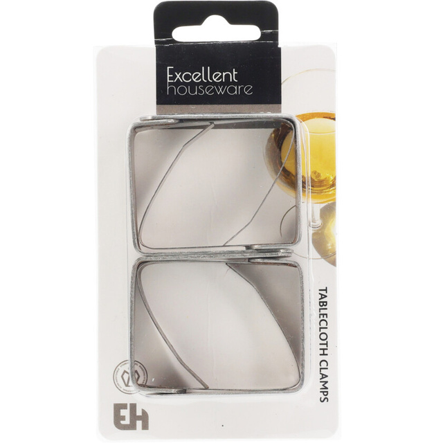 Cleme pentru fata de masa, otel inoxidabil, 4 buc.