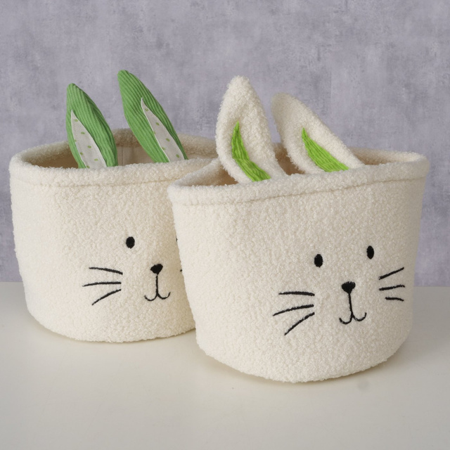 Coș textil pentru mărunțișuri NIKKEL cu model iepuraș