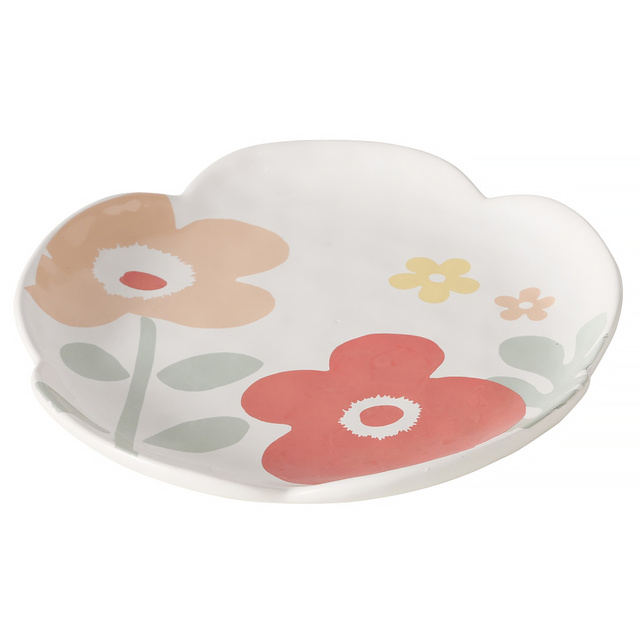 Farfurie cu flori Crysanto, din ceramica, Ø 21 cm