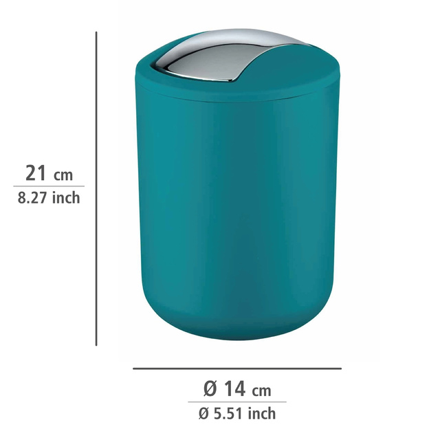 Coș de gunoi BRASIL, 2 l, WENKO, turcoaz