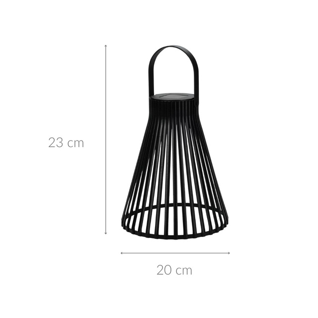 Felinar solar, negru, 23 cm