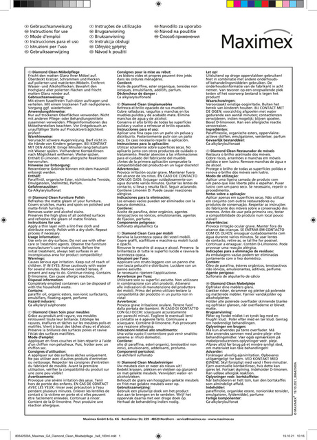 Detergent pentru mobilier din lemn deschis, 100 ml