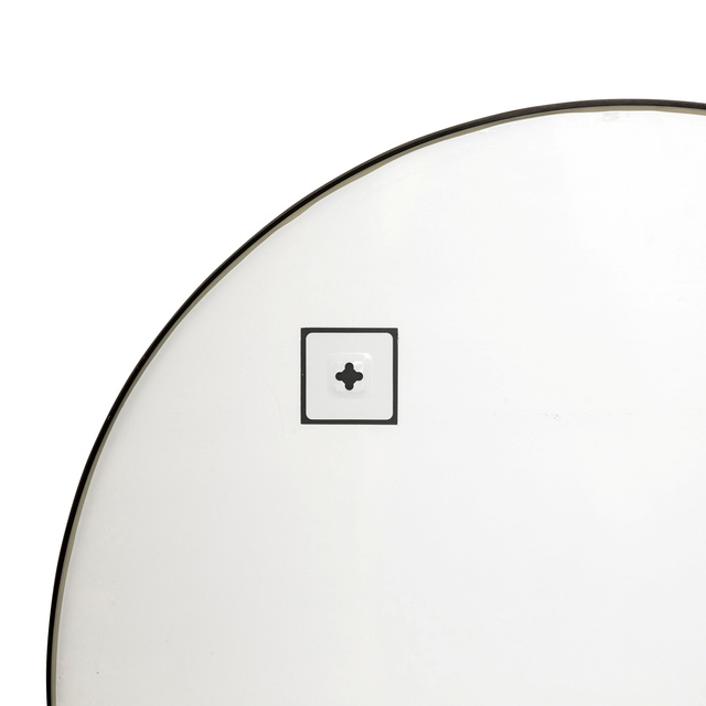 Oglindă semicirculară pentru hol ALICE, cadru metalic, 90 x 65 cm, negru