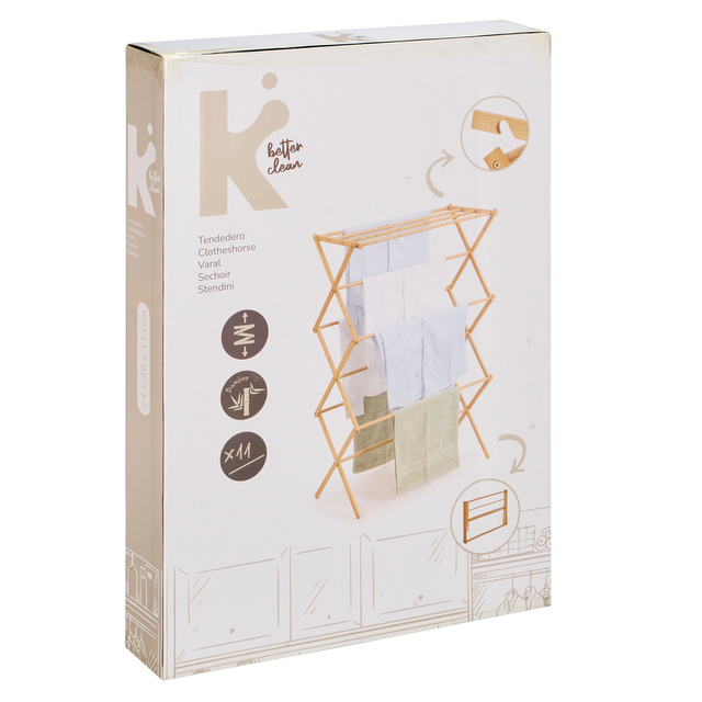 Uscător de rufe din lemn ZENWOOD, 76 x 36 x 111 cm