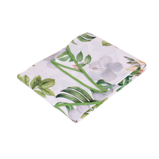 Fata de masa rotunda cu model de plante BALEARES, Ø 160 cm, plastic