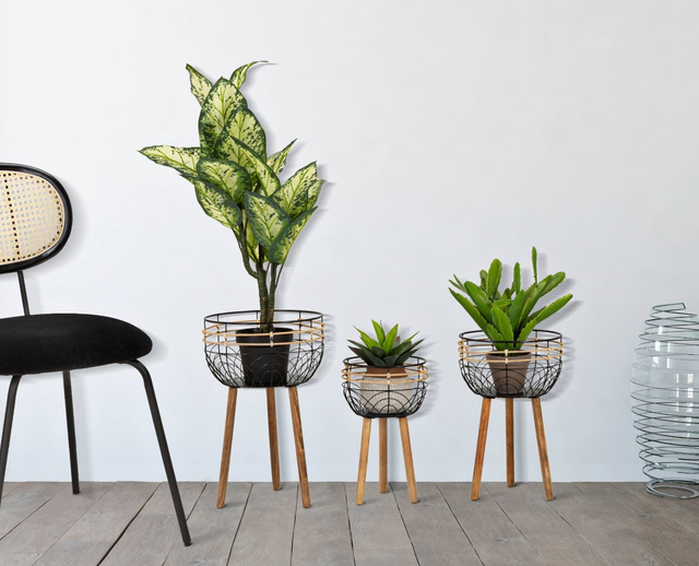 Suporturi de flori sub formă de coșuri, 3 buc