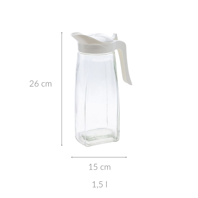 Urcior de sticlă cu capac, 1,5 l