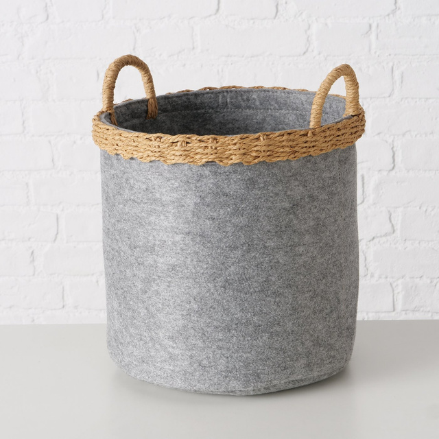 Set 2 cosuri depozitare Nilo, fetru, rotunde