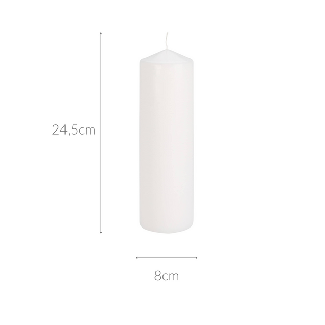Lumânare cilindrică din parafină, Ø 8 x 24,5 cm