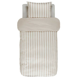 Lenjerie din satin de bumbac cu dungi bej clasice, 140 x 220 cm, Marc O'Polo