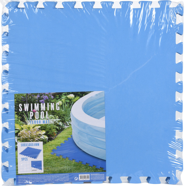 Covor din spuma puzzle, EVA, 9 elemente, albastru