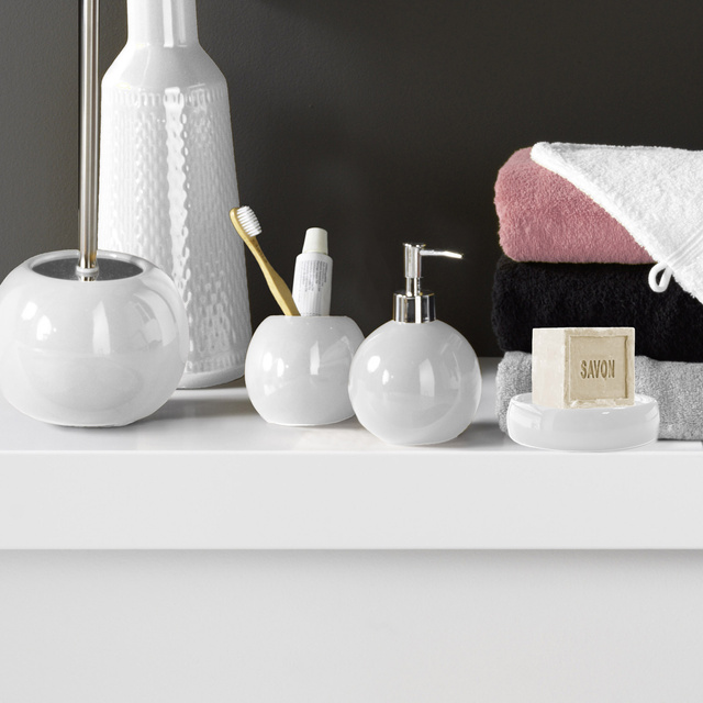 Sapuniera ceramica alba BULLEA, Ø 10 cm